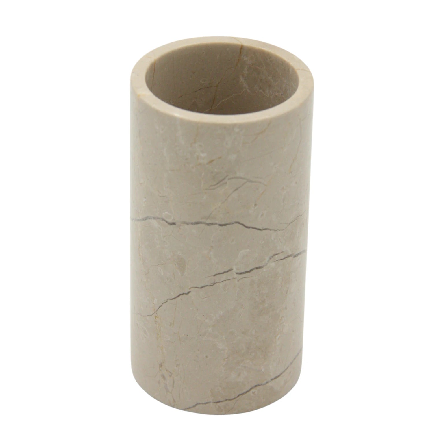 Damoo Luxury Handcrafted Java Marble Storage Jar – Solid Stone Organizer for Cotton Balls, Jewelry , Toothbrushs & Everyday Essentials | Elegant Natural Decor - Damoo