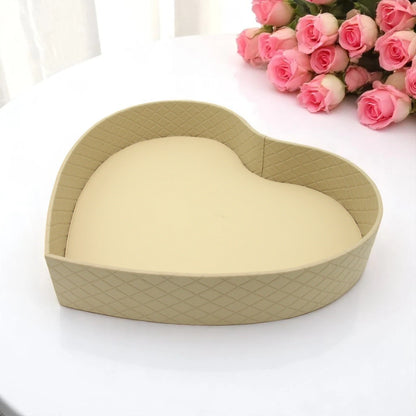 Damoo Luxury Heart-Shaped Leather Tray – Modern Serving and Organizer Tray for Special Occasions or Daily Use - Damoo