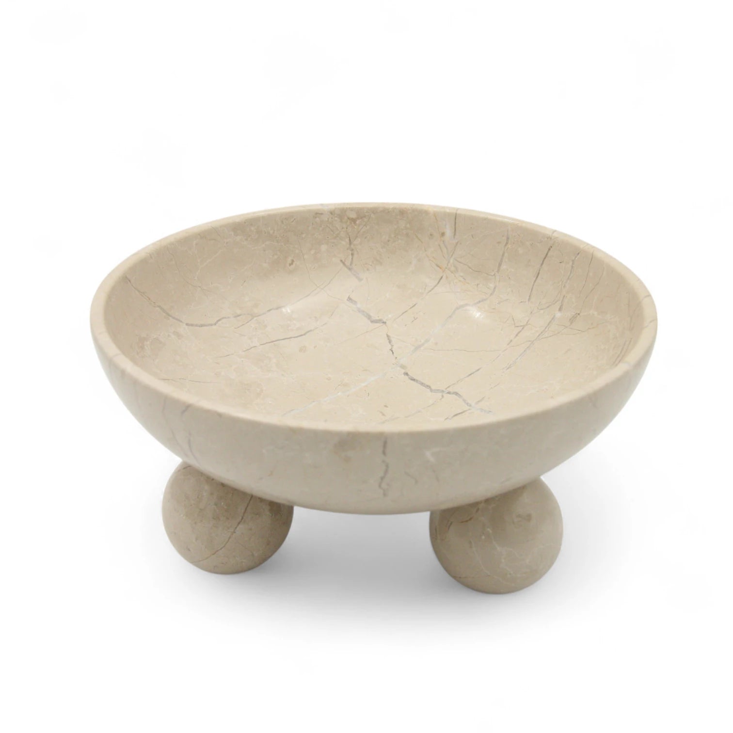 Damoo Luxury Marble Bowl with Stand – Handcrafted Natural Stone Decorative Dish on Elevated Base – Elegant Centerpiece for Home, Dining, Vanity, or Gifting - Damoo
