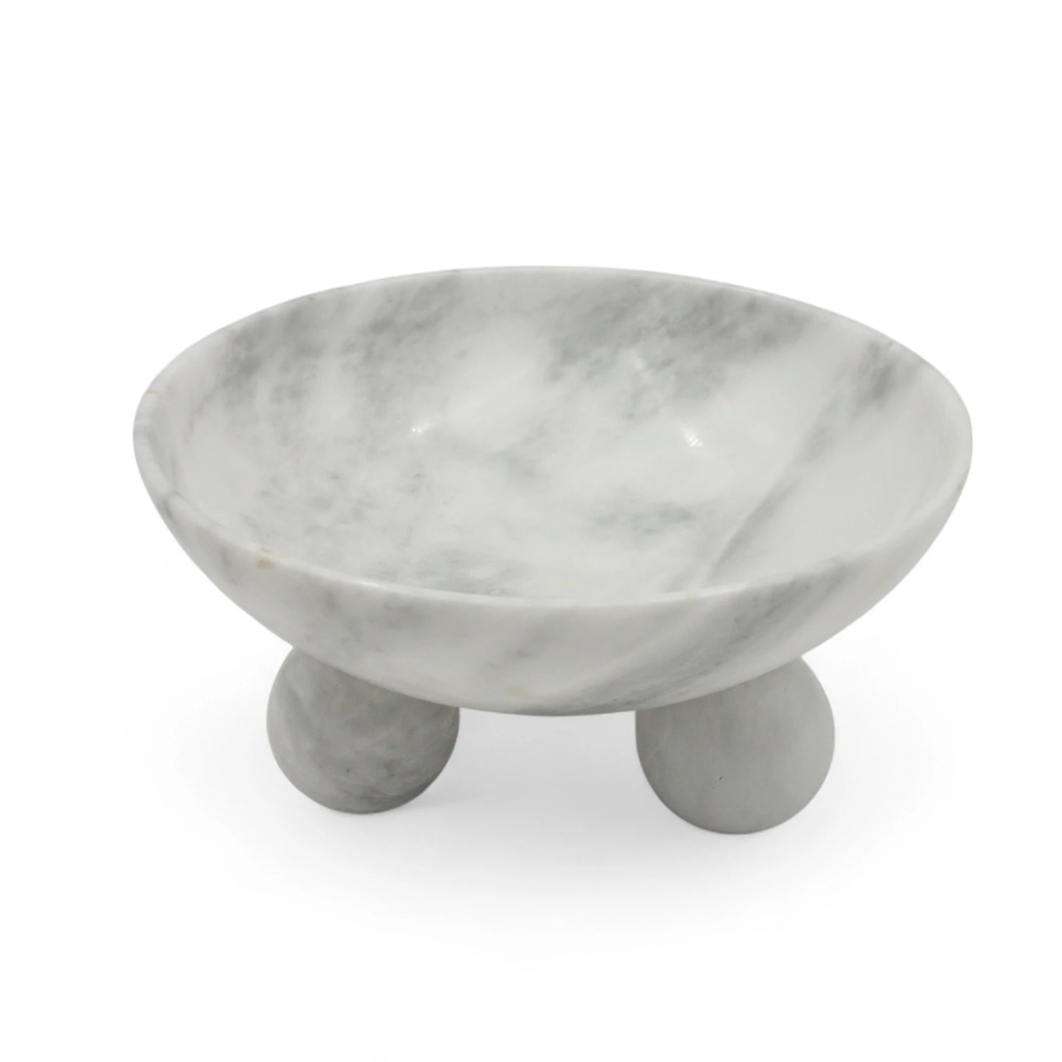 Damoo Luxury Marble Bowl with Stand – Handcrafted Natural Stone Decorative Dish on Elevated Base – Elegant Centerpiece for Home, Dining, Vanity, or Gifting - Damoo