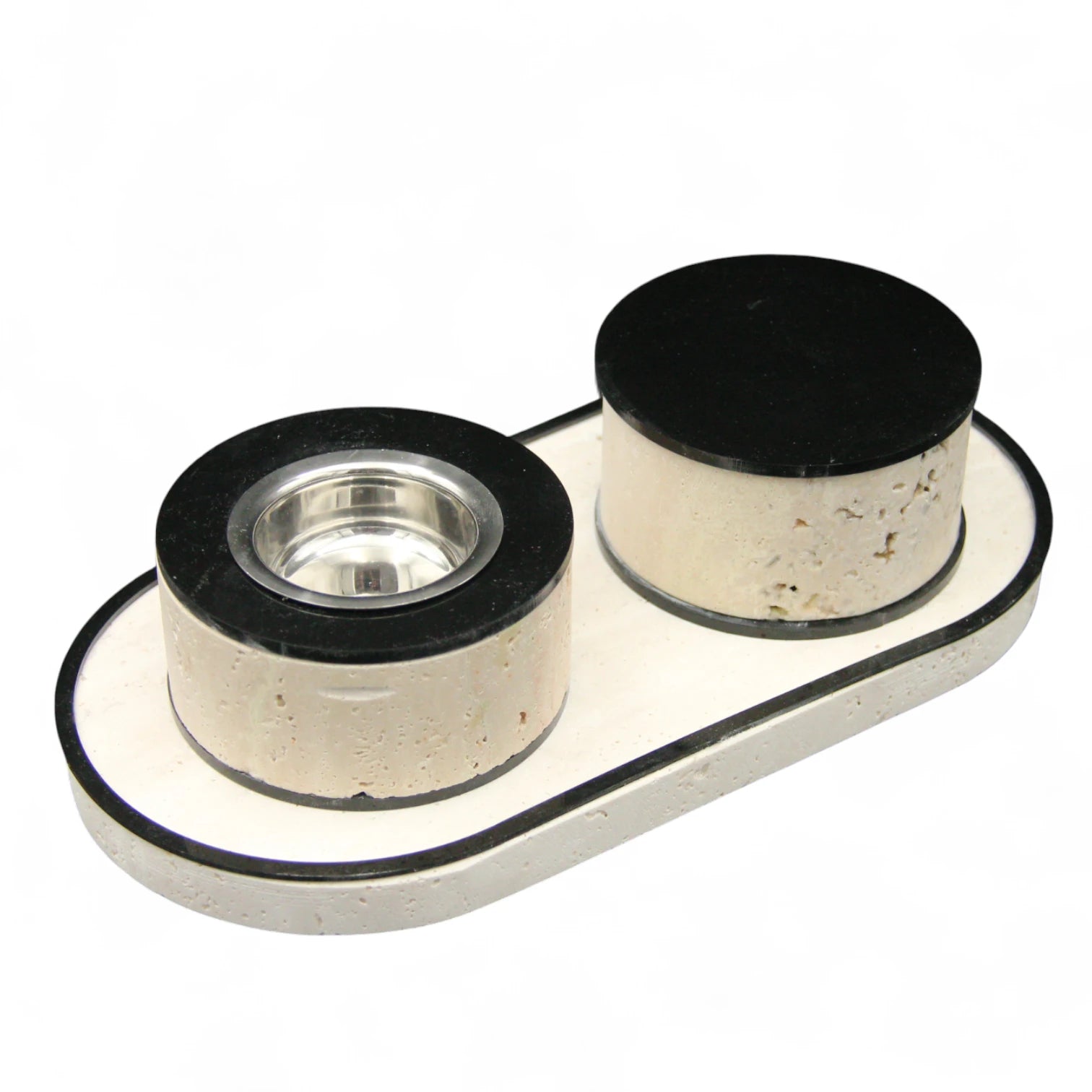 Damoo Luxury Marble Incense Burner Set with Oud Storage Container and Removable Steel Cup - Damoo