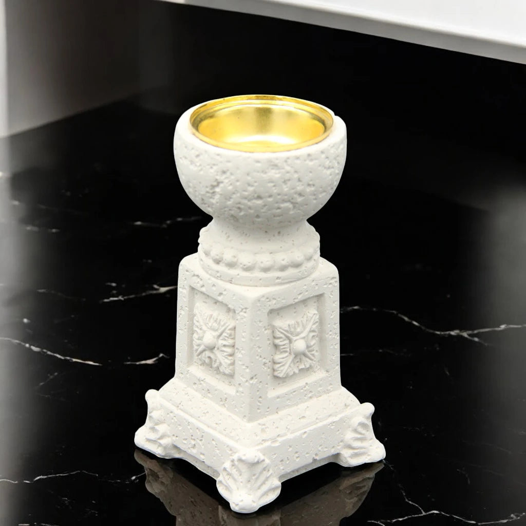 Damoo Luxury Marble-Inspired Bakhoor Burner with Gold Interior – Elegant Arabic Incense Holder for Home or Office Decor - Damoo