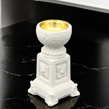 Damoo Luxury Marble-Inspired Bakhoor Burner with Gold Interior – Elegant Arabic Incense Holder for Home or Office Decor - Damoo