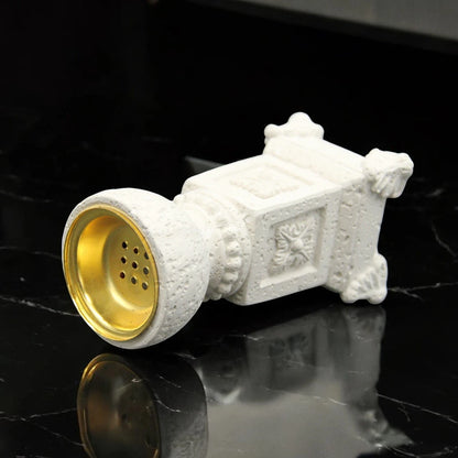 Damoo Luxury Marble-Inspired Bakhoor Burner with Gold Interior – Elegant Arabic Incense Holder for Home or Office Decor - Damoo