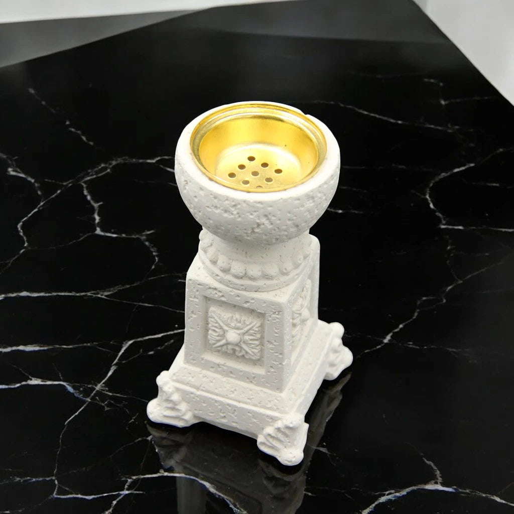 Damoo Luxury Marble-Inspired Bakhoor Burner with Gold Interior – Elegant Arabic Incense Holder for Home or Office Decor - Damoo