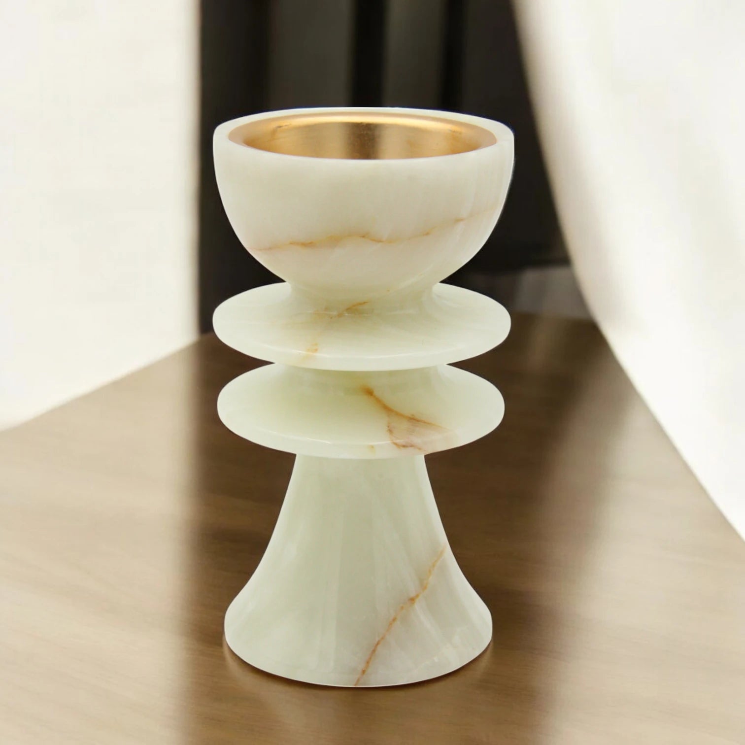 Damoo Luxury Natural Marble Incense Burner – Elegant Stone Bakhoor Holder with Gold-Plated Inner Bowl – Handmade for Home, Majlis, Office & Gifting - Damoo