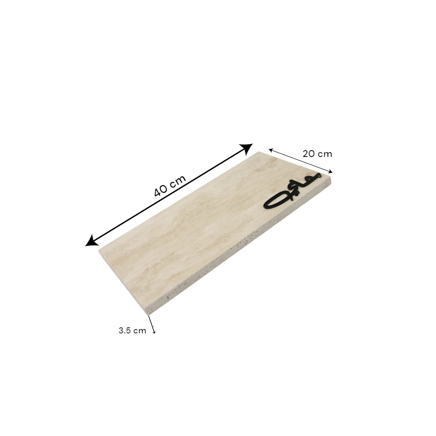 Damoo Luxury Travertine Stone Tray with Arabic Calligraphy – Elegant Decorative Display Tray for Home, Office & Gifting - Damoo