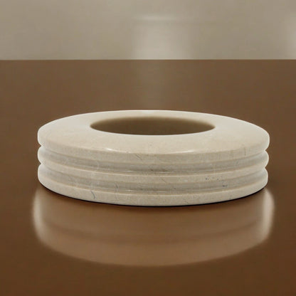 Damoo Luxury White Marble Ashtray – Handcrafted Round Stone Ash Tray for Cigars, Oud, or Decor | Modern Minimalist Smokers Gift or Table Accent - Damoo