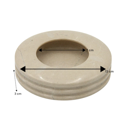 Damoo Luxury White Marble Ashtray – Handcrafted Round Stone Ash Tray for Cigars, Oud, or Decor | Modern Minimalist Smokers Gift or Table Accent - Damoo
