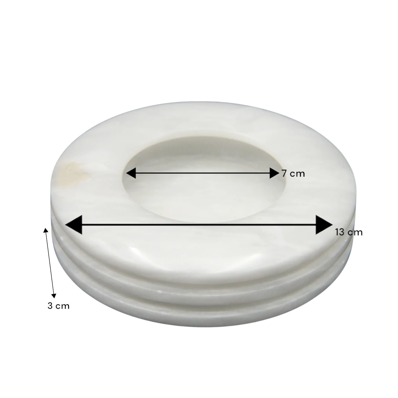 Damoo Luxury White Marble Ashtray – Handcrafted Round Stone Ash Tray for Cigars, Oud, or Decor | Modern Minimalist Smokers Gift or Table Accent - Damoo