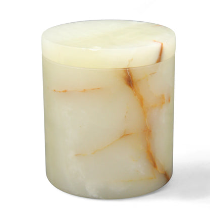 Damoo Marble Look Decorative Jar with Lid and Detailing – Elegant Lidded Storage Jar for Home, Kitchen, or Vanity – Classic Accent for Tabletop, Shelf, or Counter - Damoo