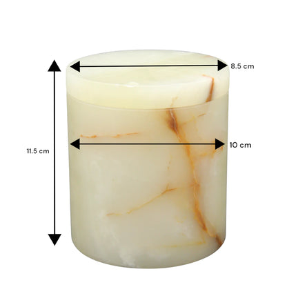 Damoo Marble Look Decorative Jar with Lid and Detailing – Elegant Lidded Storage Jar for Home, Kitchen, or Vanity – Classic Accent for Tabletop, Shelf, or Counter - Damoo