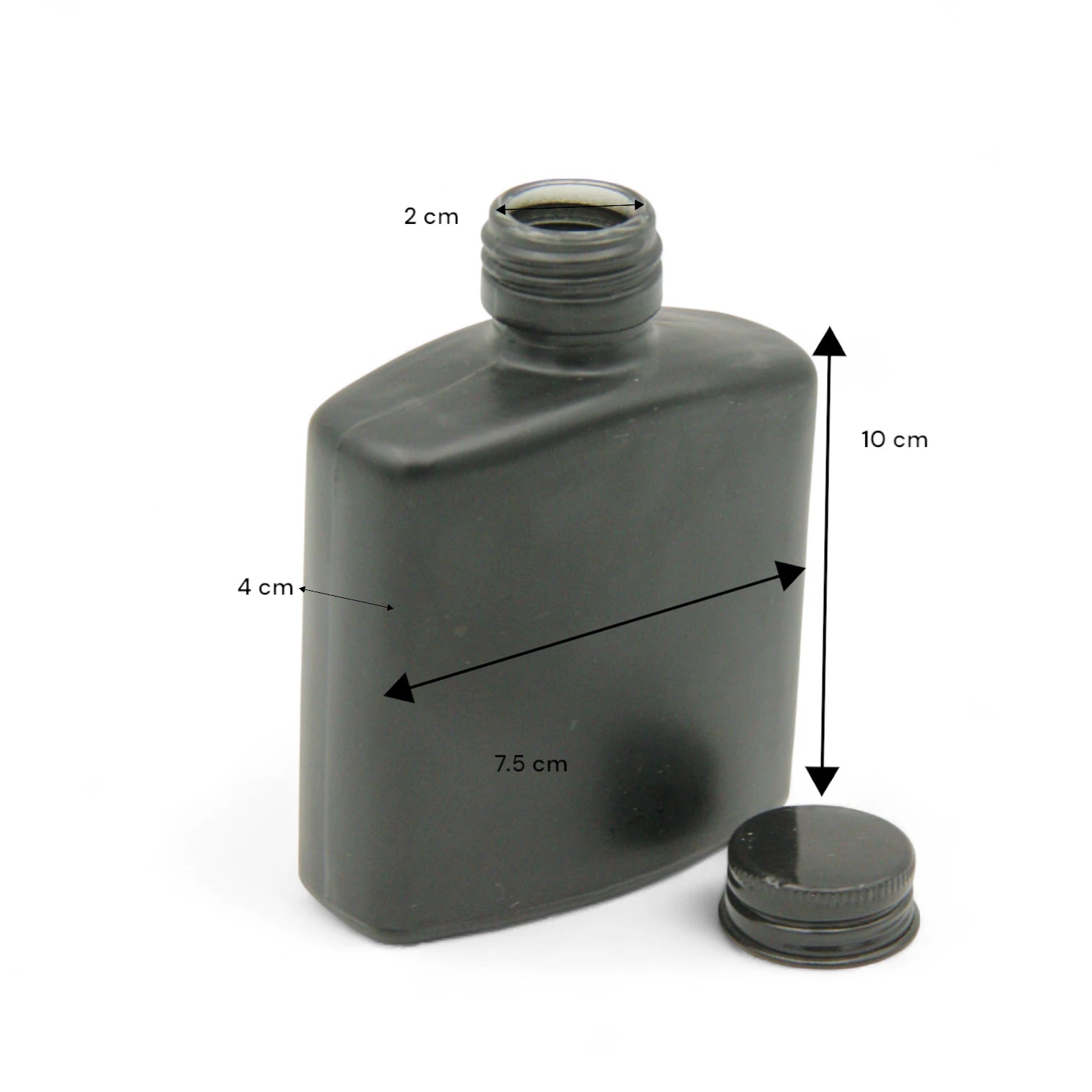 Damoo Matte Black Glass Bottle with Screw Cap – Refillable Stylish Container for Oils, Fragrances, Lotions, or Liquids - Damoo