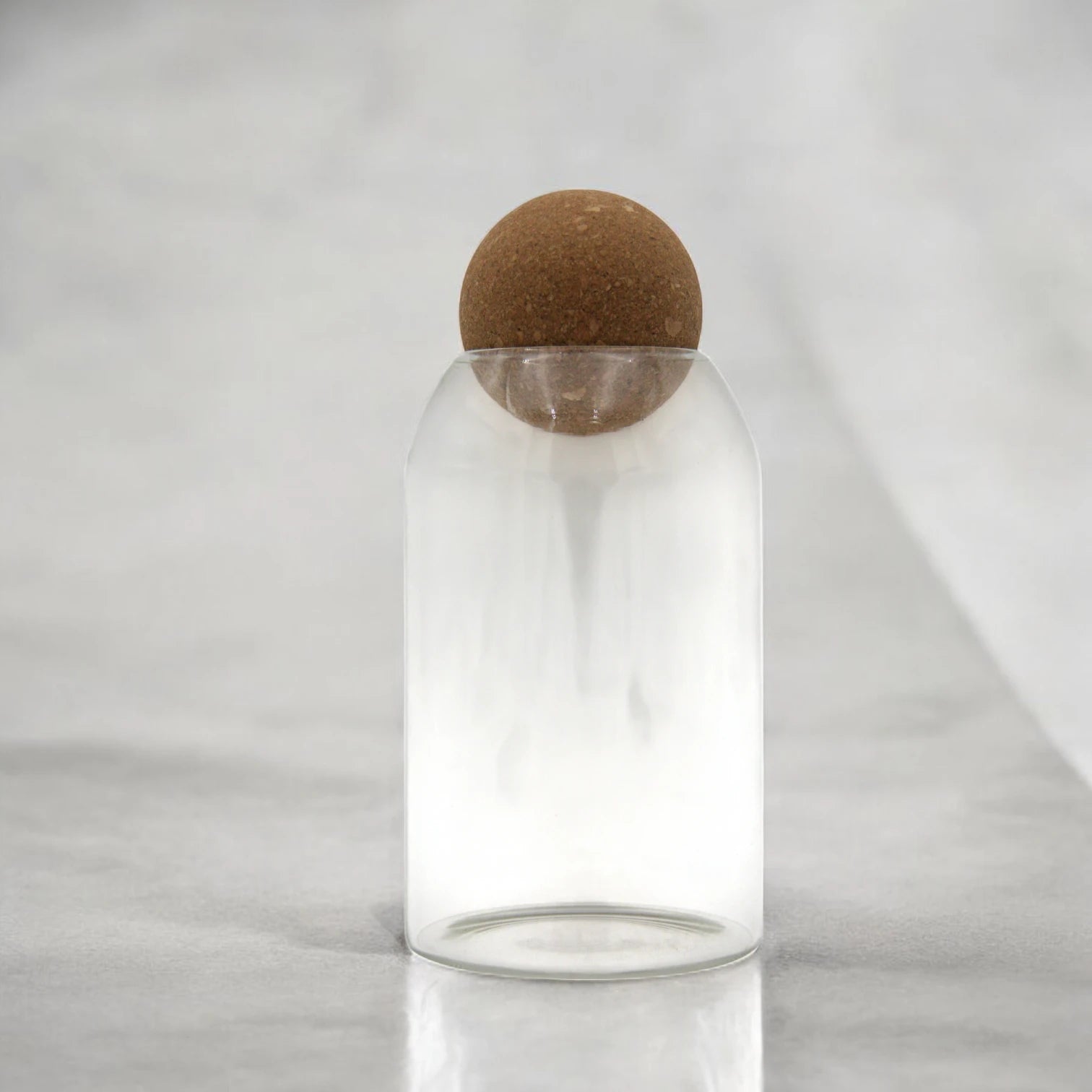 Damoo Minimalist Glass Canister with Round Cork Lid – Modern Storage Jar for Spices, Tea, Coffee Beans, or Decorative Display – Eco-Friendly Airtight Container - Damoo