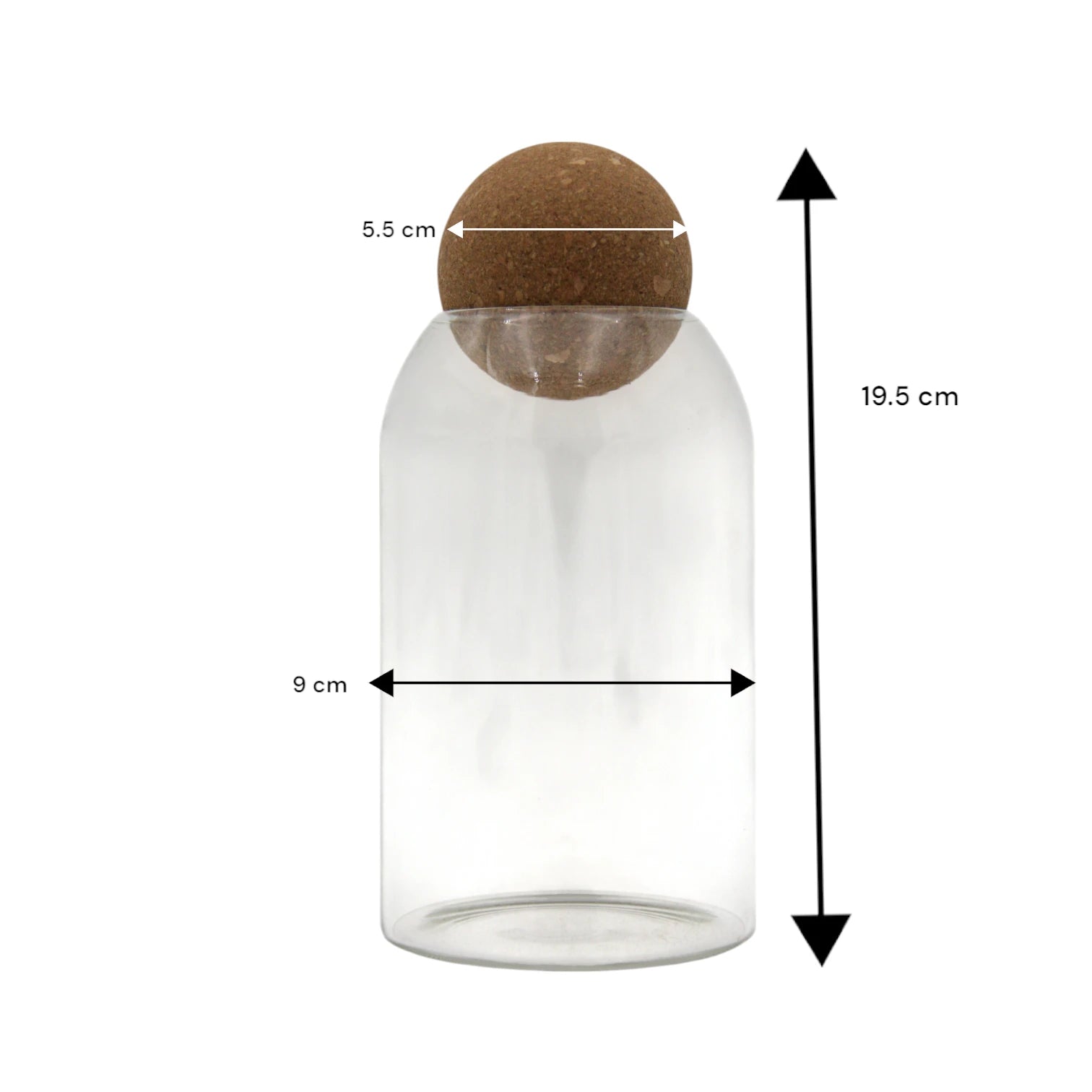 Damoo Minimalist Glass Canister with Round Cork Lid – Modern Storage Jar for Spices, Tea, Coffee Beans, or Decorative Display – Eco-Friendly Airtight Container - Damoo