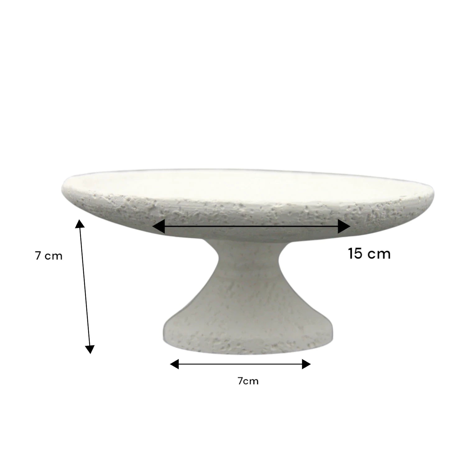 Damoo Minimalist Thin-Edge Stone Pedestal Bowl – Flat White Concrete-Look Decorative Tray for Modern Home Decor, Entryway, or Shelf Styling - Damoo