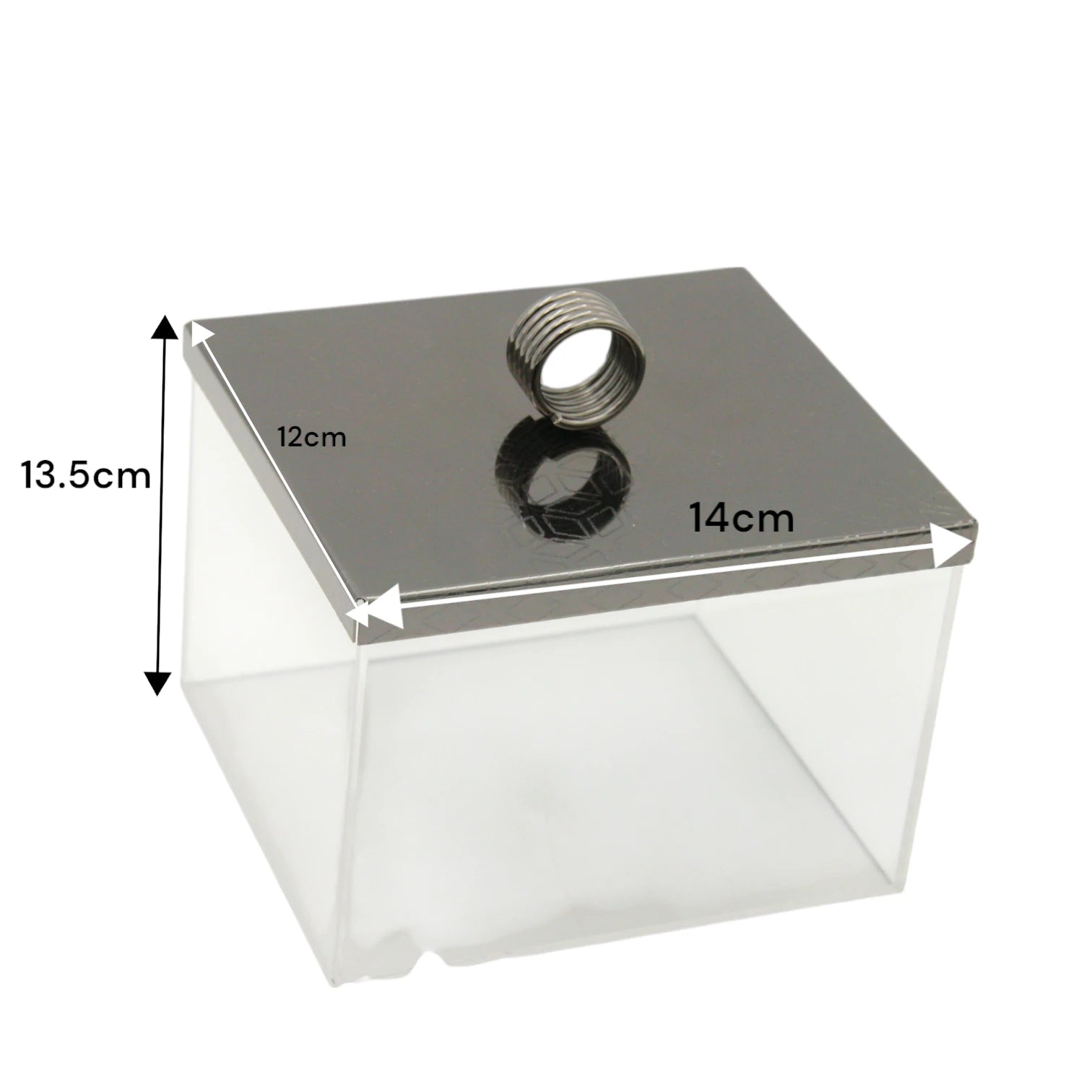 Damoo Modern Acrylic & Metal Serving Box Set – 3-Piece Date, Candy & Nut Containers with Silver Lids & Tray for Coffee Table or Hosting Display - Damoo