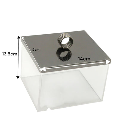 Damoo Modern Acrylic & Metal Serving Box Set – 3-Piece Date, Candy & Nut Containers with Silver Lids & Tray for Coffee Table or Hosting Display - Damoo