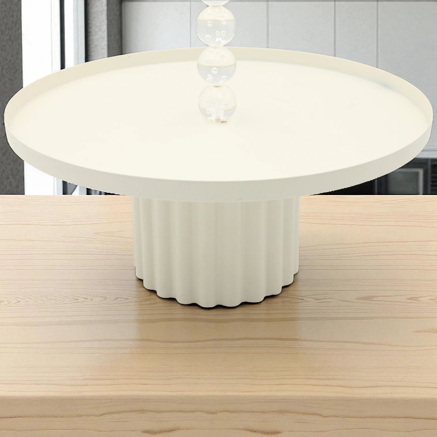 Damoo Modern Arabic Welcome Tray – Decorative Server with Topper & Fluted Base – Elegant Display for Hospitality & Home Décor - Damoo