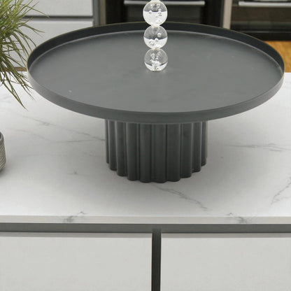 Damoo Modern Arabic Welcome Tray – Decorative Server with Topper & Fluted Base – Elegant Display for Hospitality & Home Décor - Damoo