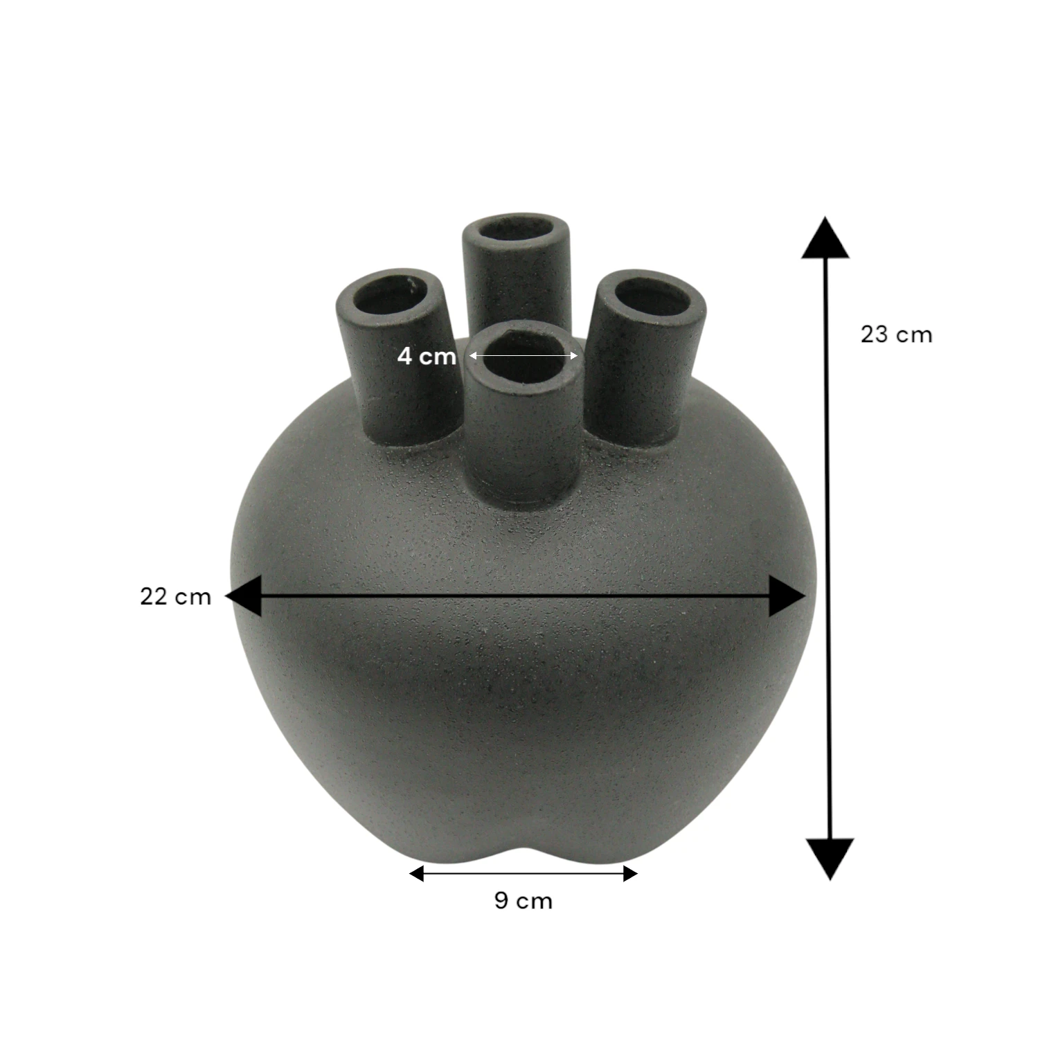 Damoo Modern Black Ceramic Triple-Neck Vase – Textured Matte Finish Decorative Flower Holder for Minimalist Home Décor & Stylish Gifting - Damoo