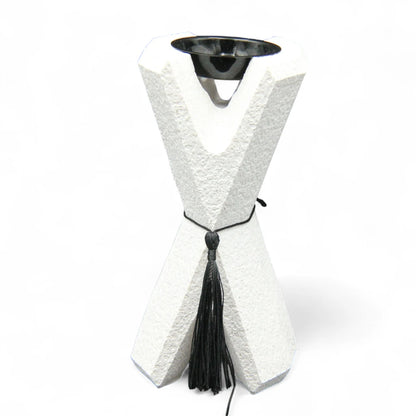 Damoo Modern Hourglass Bakhour Burner – Arabic Incense Holder with Black Tassel - Damoo