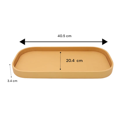Damoo Modern Matte Brown Decorative Rectangular Canvas Tray with Acrylic Base – Minimalist Organizer for Vanity, Entryway, or Office Desk - Damoo