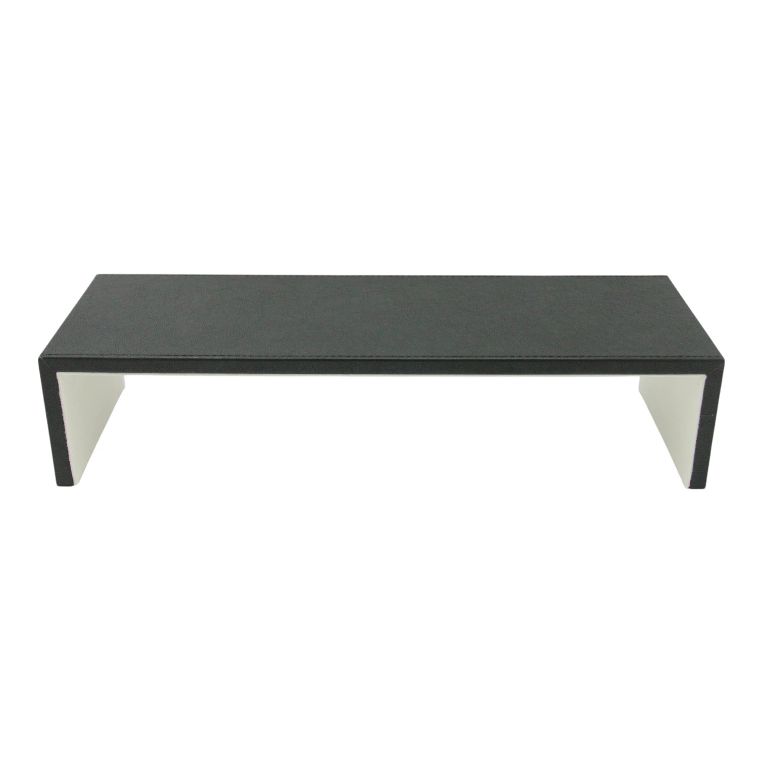 Damoo Modern Small Display Riser Shelf – Black Faux Leather Stand for Home, Office, or Retail | Decorative Organizer for Accessories, Decor, or Collectibles - Damoo