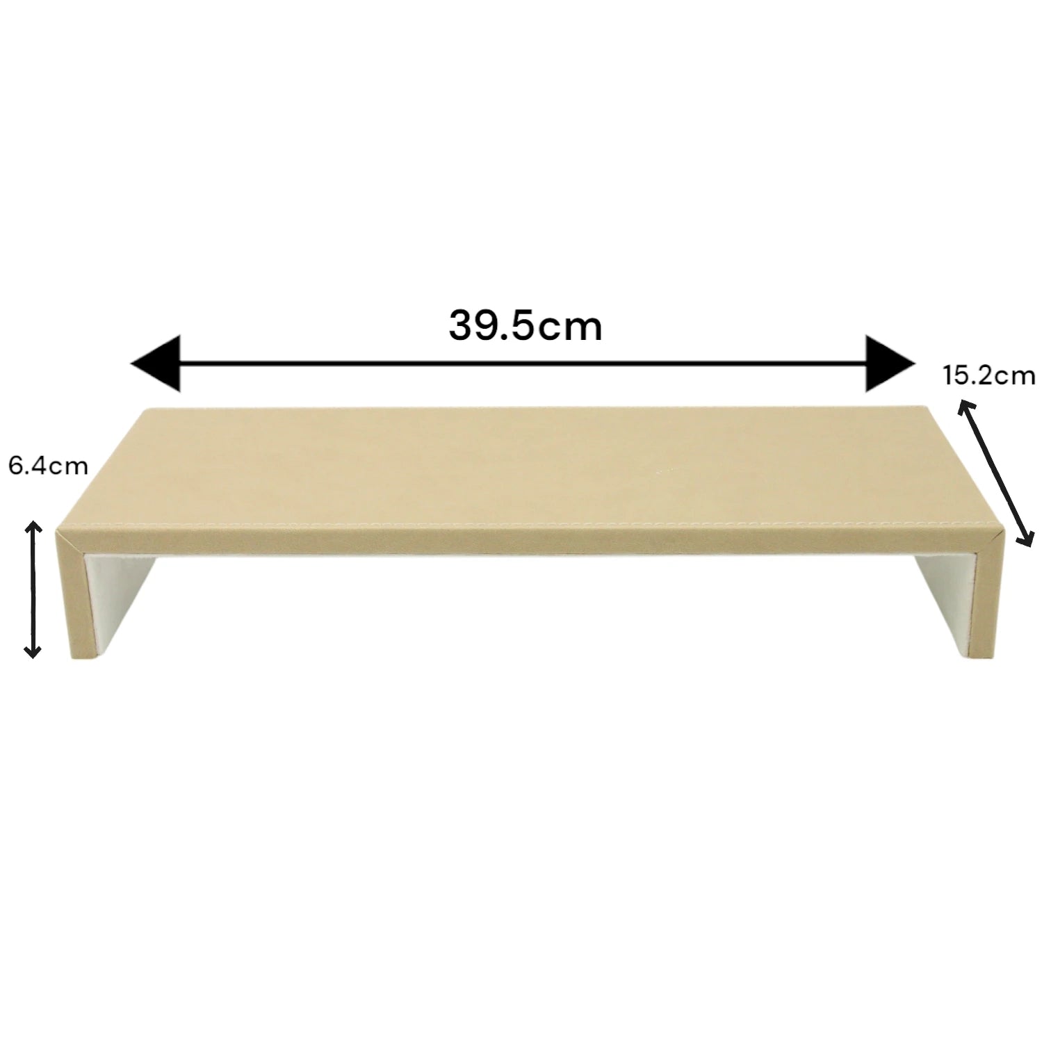 Damoo Modern Small Display Riser Shelf – Faux Leather Black Stand for Home, Office, or Retail | Compact Organizer for Decor, Accessories, or Display Items - Damoo