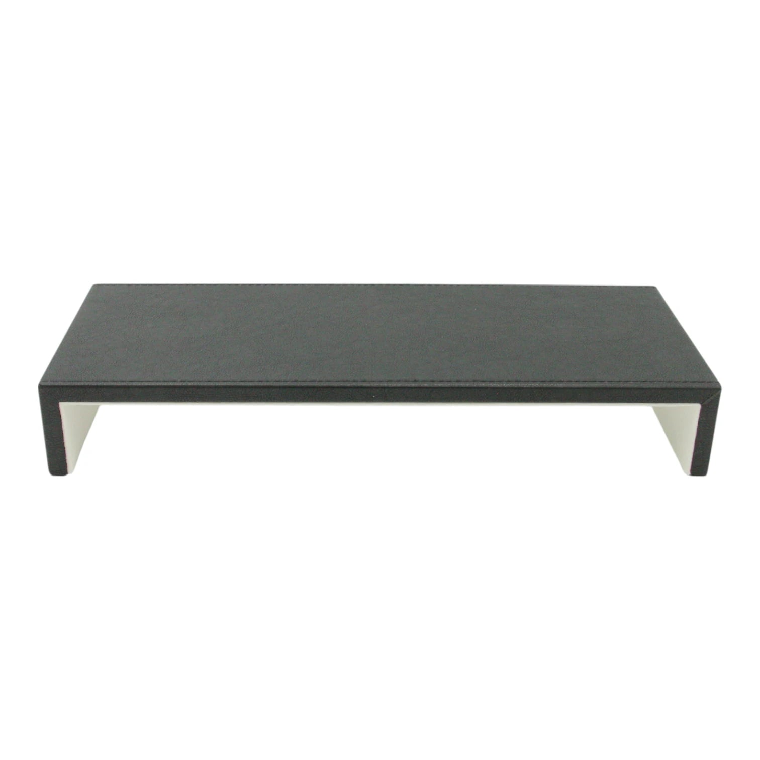 Damoo Modern Small Display Riser Shelf – Faux Leather Black Stand for Home, Office, or Retail | Compact Organizer for Decor, Accessories, or Display Items - Damoo