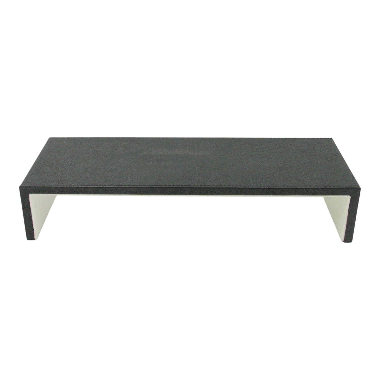 Damoo Modern Small Display Riser Shelf – Faux Leather Black Stand for Home, Office, or Retail | Compact Organizer for Decor, Accessories, or Display Items - Damoo