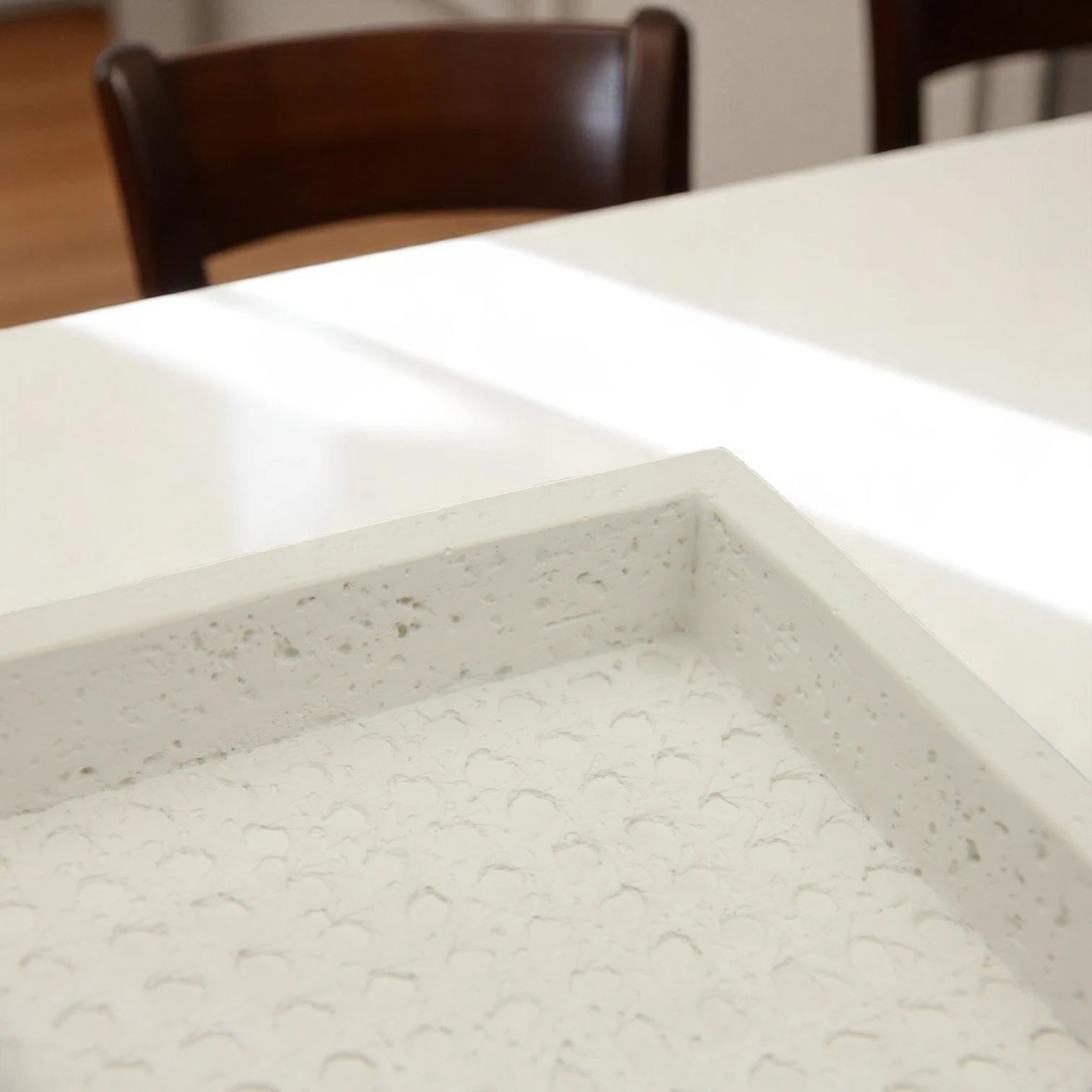 Damoo Modern Square Stone Decor – Minimalist White Textured Accent Block | Handmade Real Stone Sculpture - Damoo