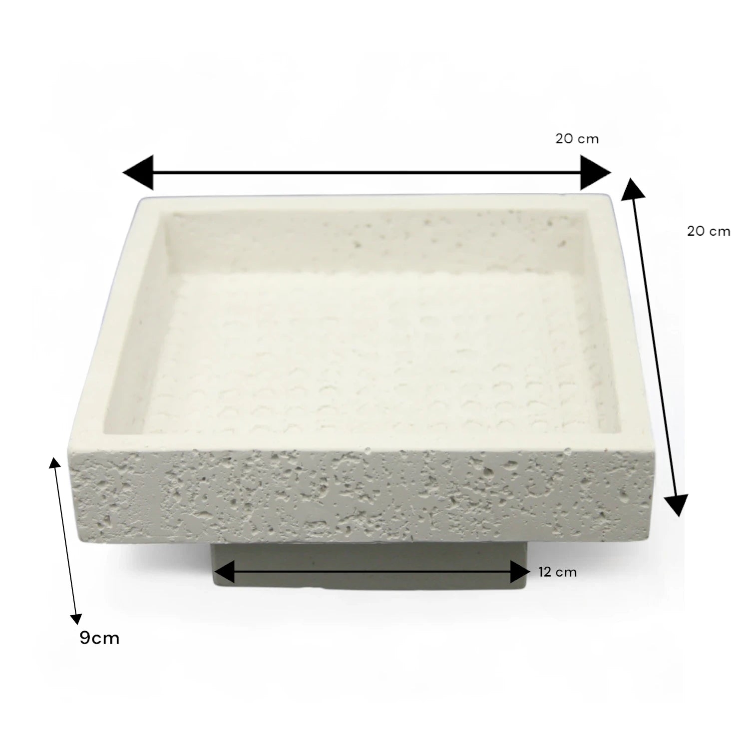 Damoo Modern Square Stone Decor – Minimalist White Textured Accent Block | Handmade Real Stone Sculpture - Damoo