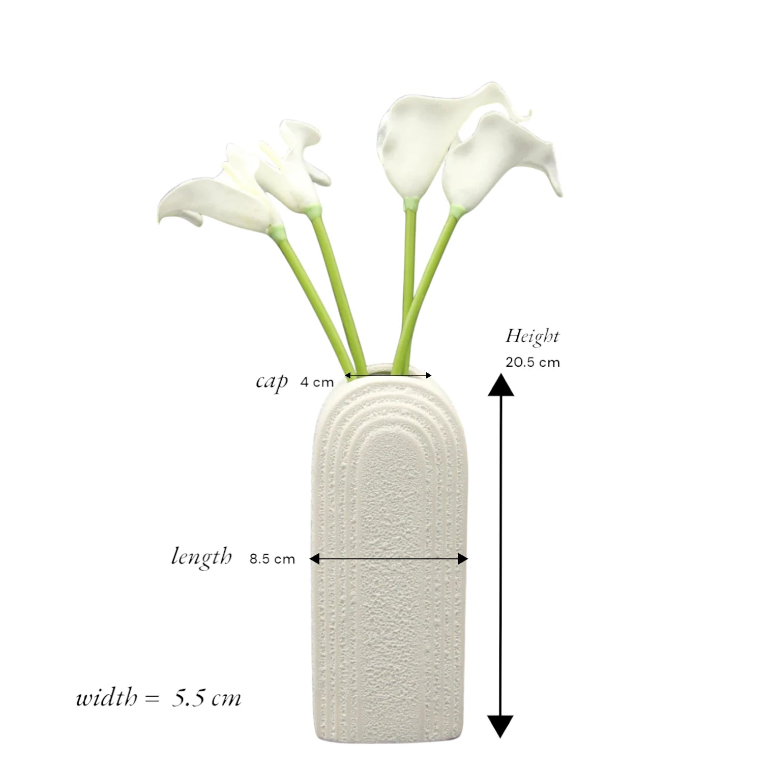 Damoo Modern Textured Arch Vase – Minimalist Ceramic Flower Pot in Sandstone Beige for Home Decor - Damoo