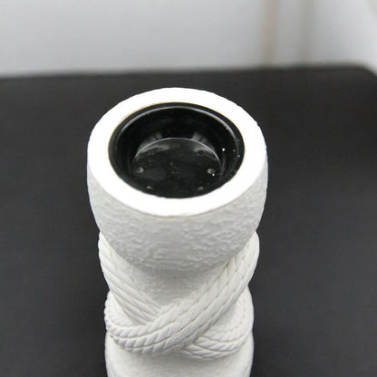 Damoo Modern White Ceramic Mabkhara – Rope Design Incense Burner - Black  – Arabic Home Décor - Damoo