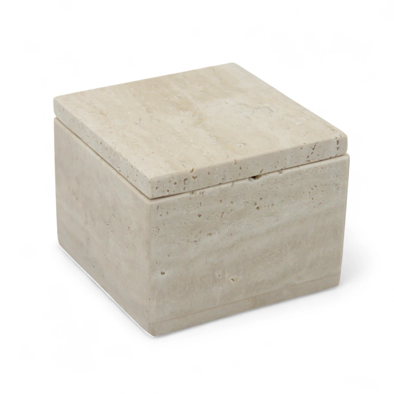 Damoo Natural Marble Storage Box with Lid – Handcrafted Stone Keepsake Holder | Minimalist Square Design - Damoo