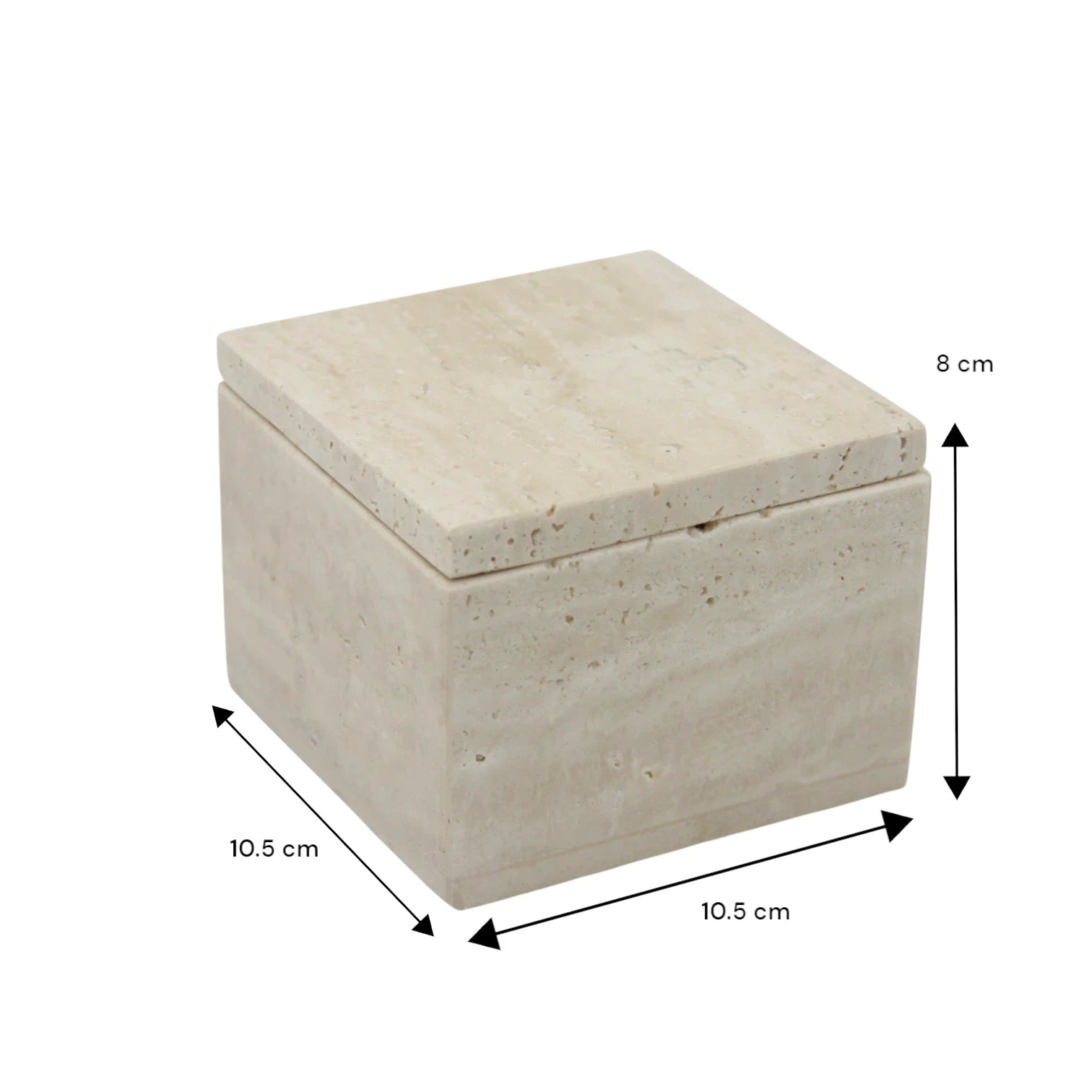Damoo Natural Marble Storage Box with Lid – Handcrafted Stone Keepsake Holder | Minimalist Square Design - Damoo
