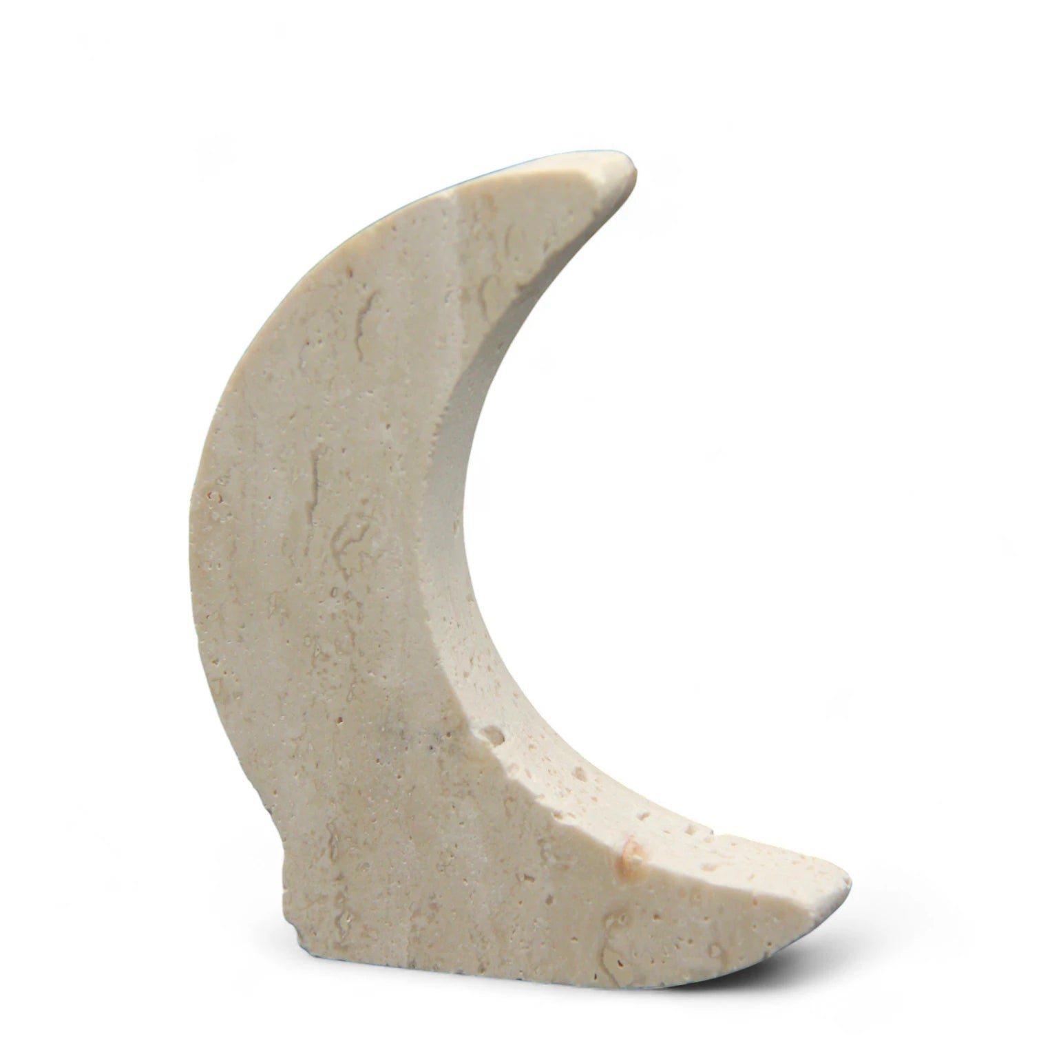 Damoo Natural Stone Crescent Moon Décor – Hand-Carved Marble Accent Piece with Minimalist Design for Modern Home Styling, Seasonal Tabletop Display, Shelves, or Gift Décor - Damoo