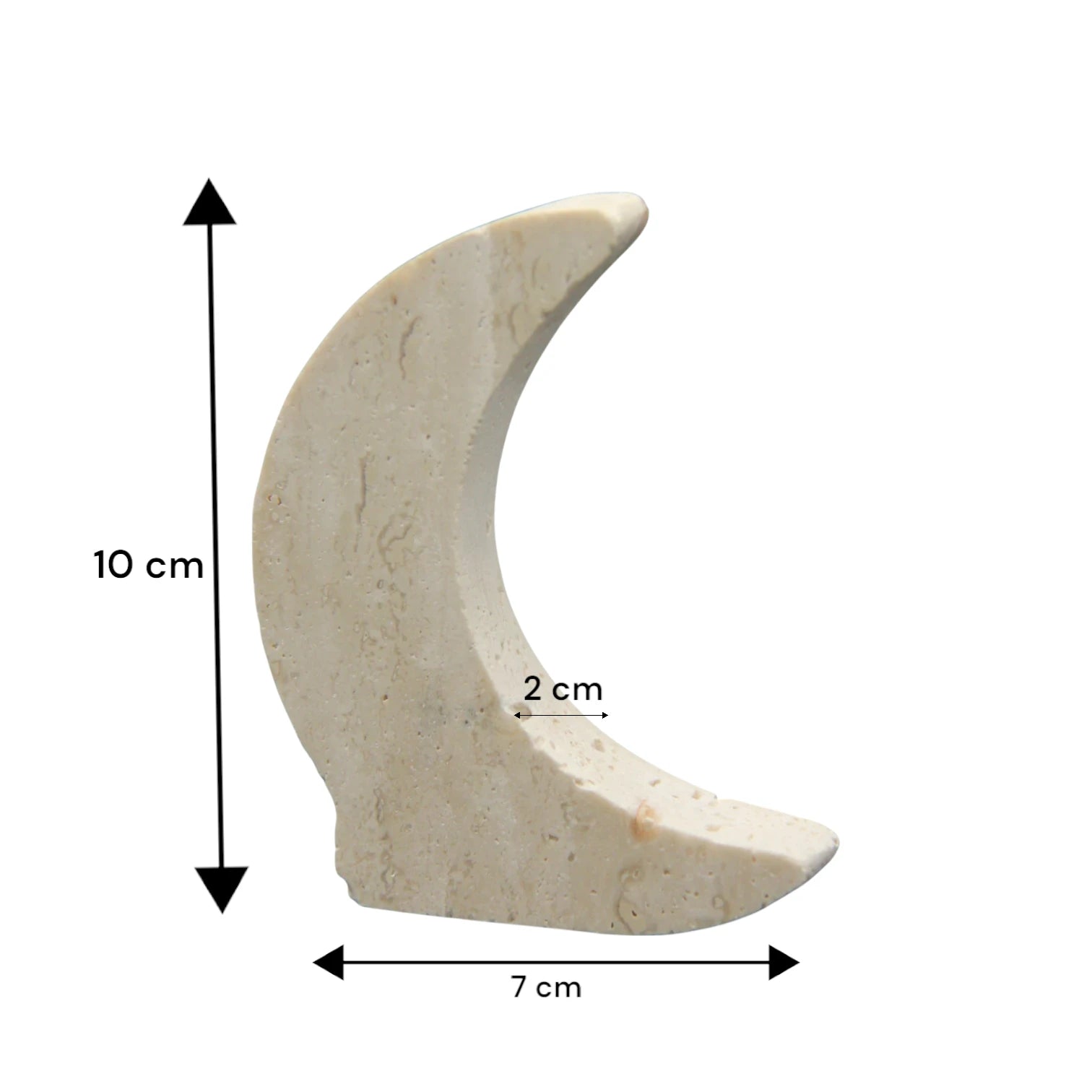 Damoo Natural Stone Crescent Moon Décor – Hand-Carved Marble Accent Piece with Minimalist Design for Modern Home Styling, Seasonal Tabletop Display, Shelves, or Gift Décor - Damoo