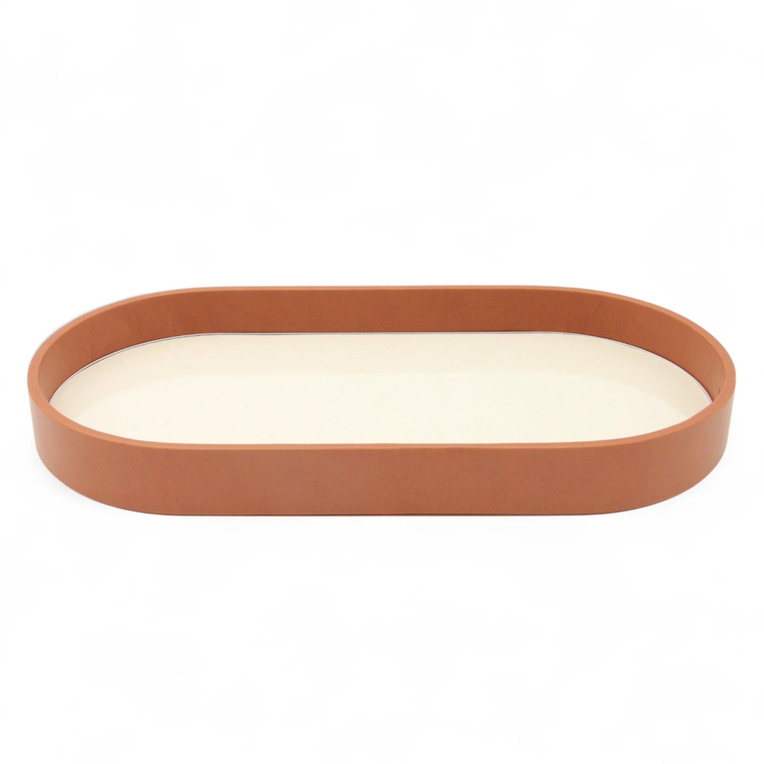 Damoo Oval Canvas Tray with Acrylic Base – Modern Organizer for Jewelry, Keys, Makeup, or Office Desk - Damoo