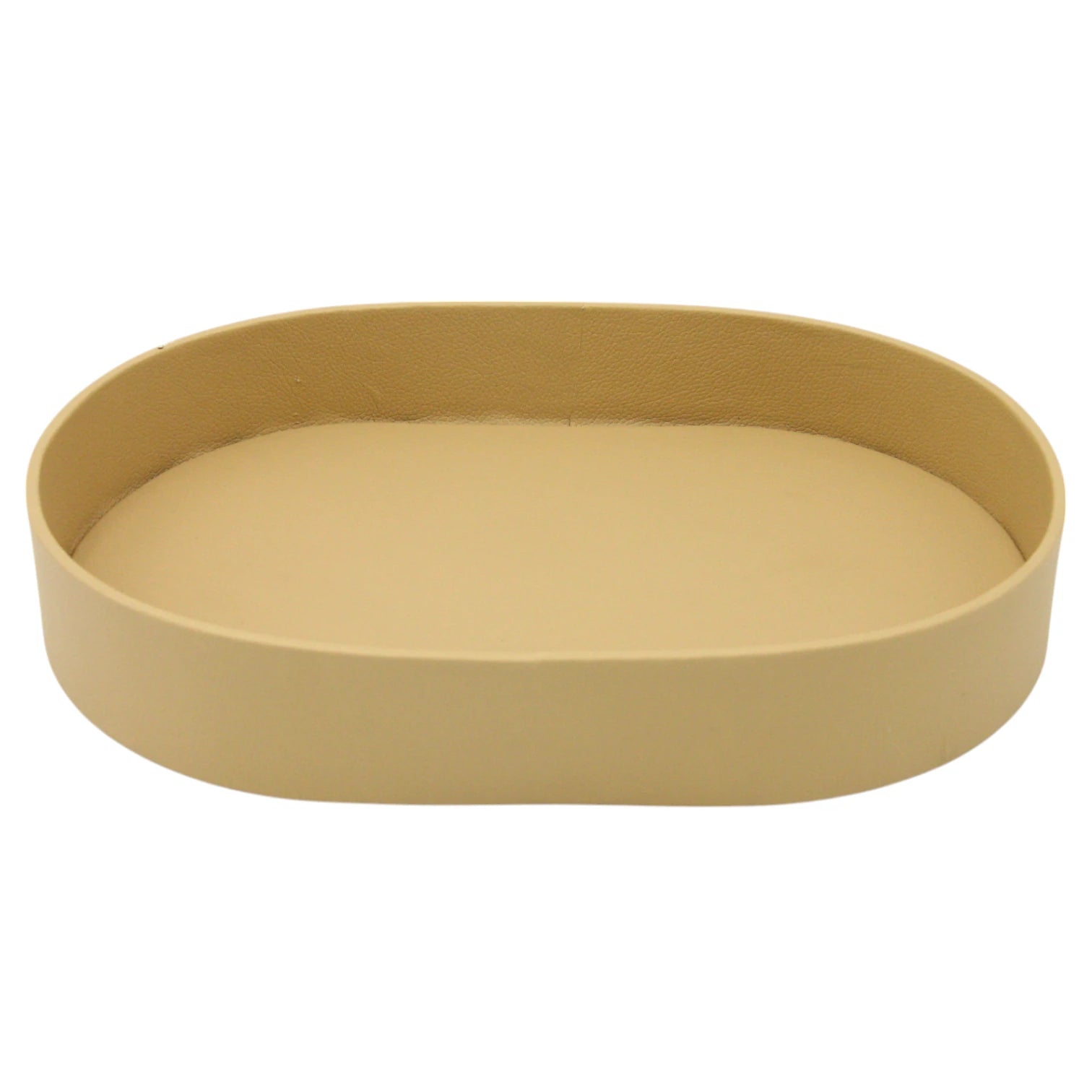 Damoo Oval Faux Leather Tray – Elegant Catchall Organizer for Keys, Coins, Jewelry & Desk Accessories - Damoo