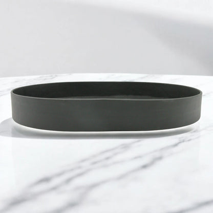 Damoo Oval Faux Leather Tray – Elegant Catchall Organizer for Keys, Coins, Jewelry & Desk Accessories - Damoo