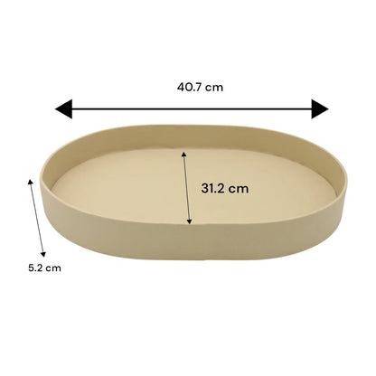 Damoo Oval Faux Leather Tray – Elegant Catchall Organizer for Keys, Coins, Jewelry & Desk Accessories - Damoo