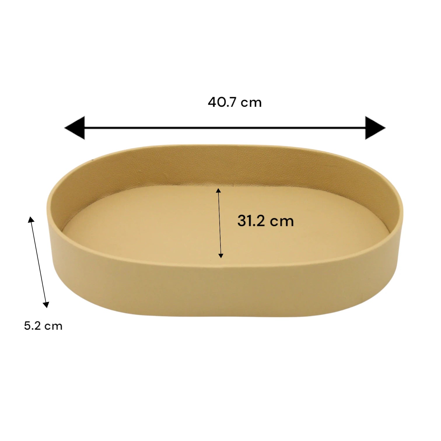 Damoo Oval Faux Leather Tray – Elegant Catchall Organizer for Keys, Coins, Jewelry & Desk Accessories - Damoo