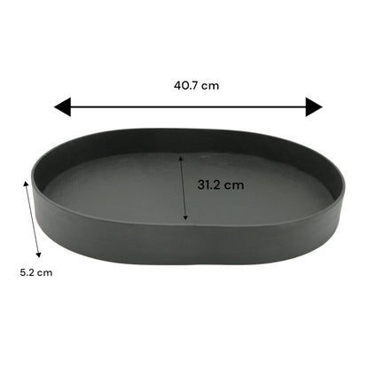 Damoo Oval Faux Leather Tray – Elegant Catchall Organizer for Keys, Coins, Jewelry & Desk Accessories - Damoo