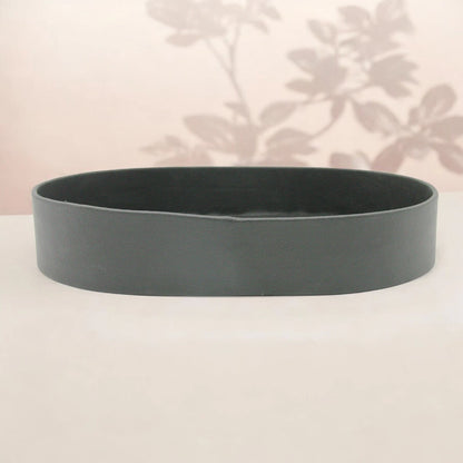 Damoo Oval Faux Leather Tray – Elegant Catchall Organizer for Keys, Coins, Jewelry & Desk Accessories - Damoo