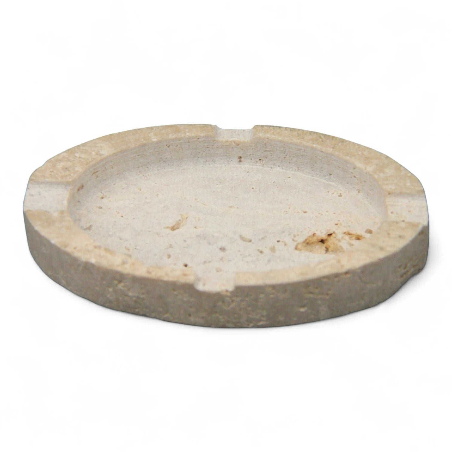 Damoo Oval Travertine Stone ashtray – Natural Incense Bowl-Inspired Design for Elegant Home - Damoo