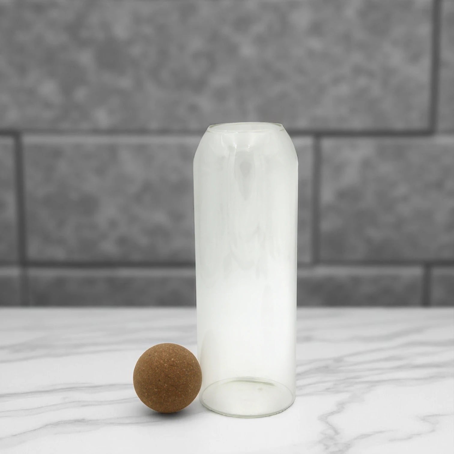 Damoo Premium Glass Storage Jar with Natural Cork Ball Lid – Airtight Transparent Container for Kitchen, Pantry & Home Decor – Minimalist Scandinavian Design - Damoo