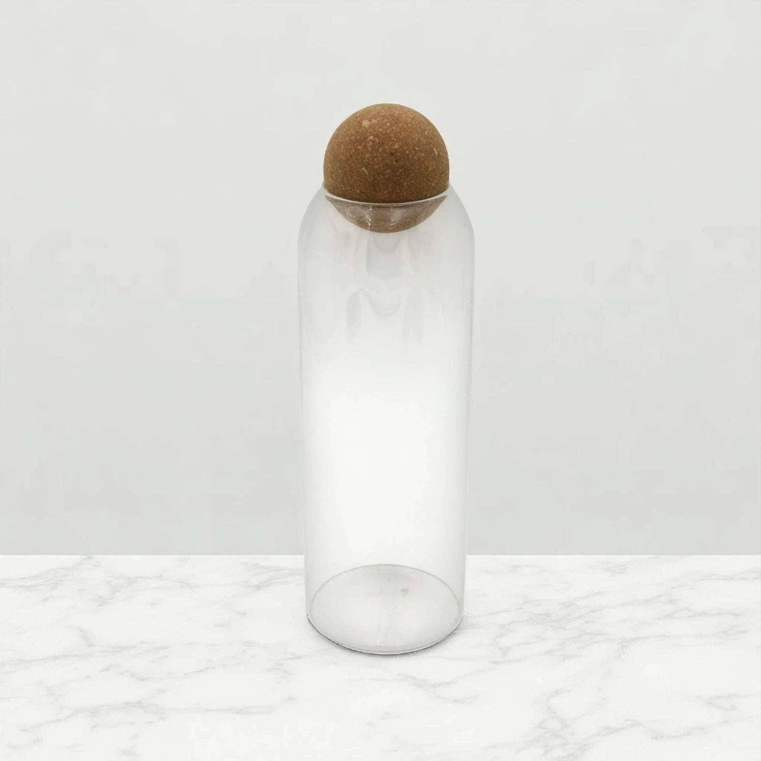 Damoo Premium Glass Storage Jar with Natural Cork Ball Lid – Airtight Transparent Container for Kitchen, Pantry & Home Decor – Minimalist Scandinavian Design - Damoo