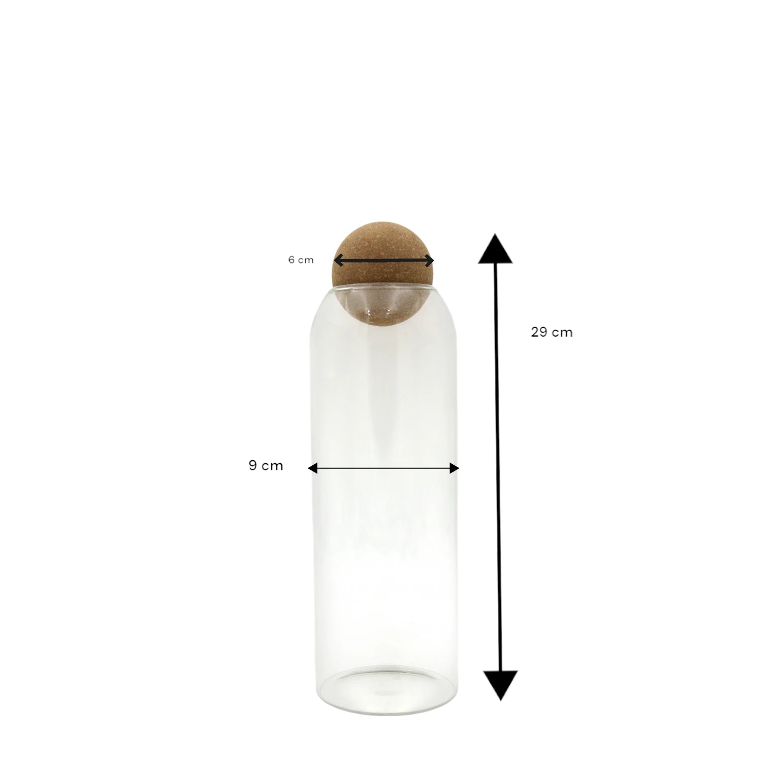 Damoo Premium Glass Storage Jar with Natural Cork Ball Lid – Airtight Transparent Container for Kitchen, Pantry & Home Decor – Minimalist Scandinavian Design - Damoo